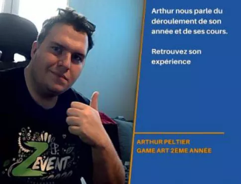 Arthur, étudiant en 2ème année du Bachelor Jeux vidéo à Béziers